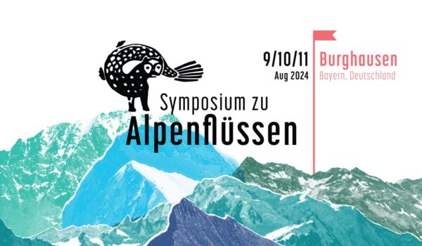 Plakat Alpenfluss-Symposium vom 9. bis 11. August 2024