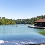 Blick vom Wöhrseebad auf den See © Stadt Burghausen